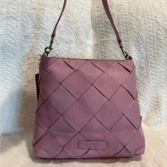 American Leather Co. Pink Woven Shoulder Bag NWT - Picture 10 of 12